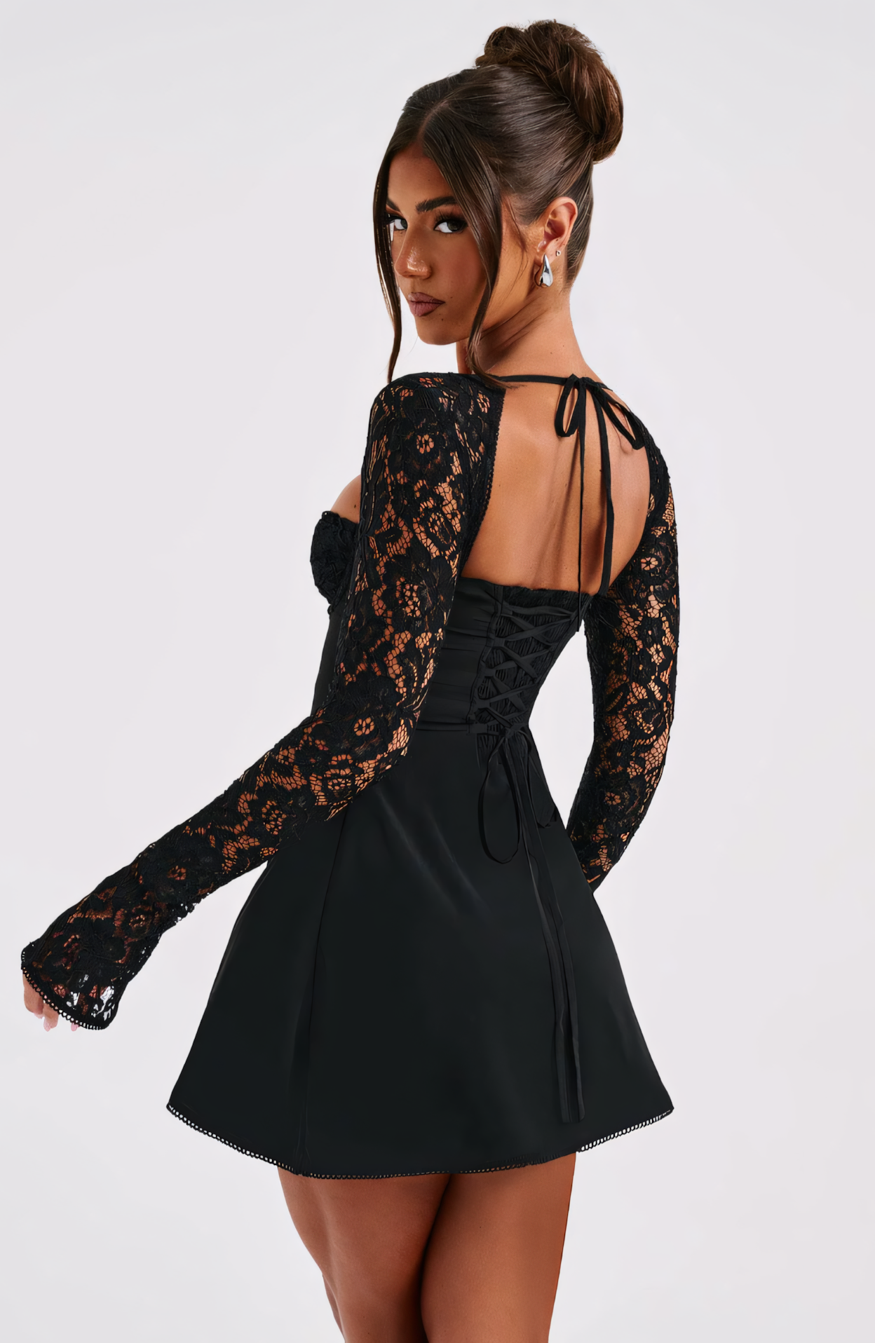 Pearl Lace Muse Mini Elbise