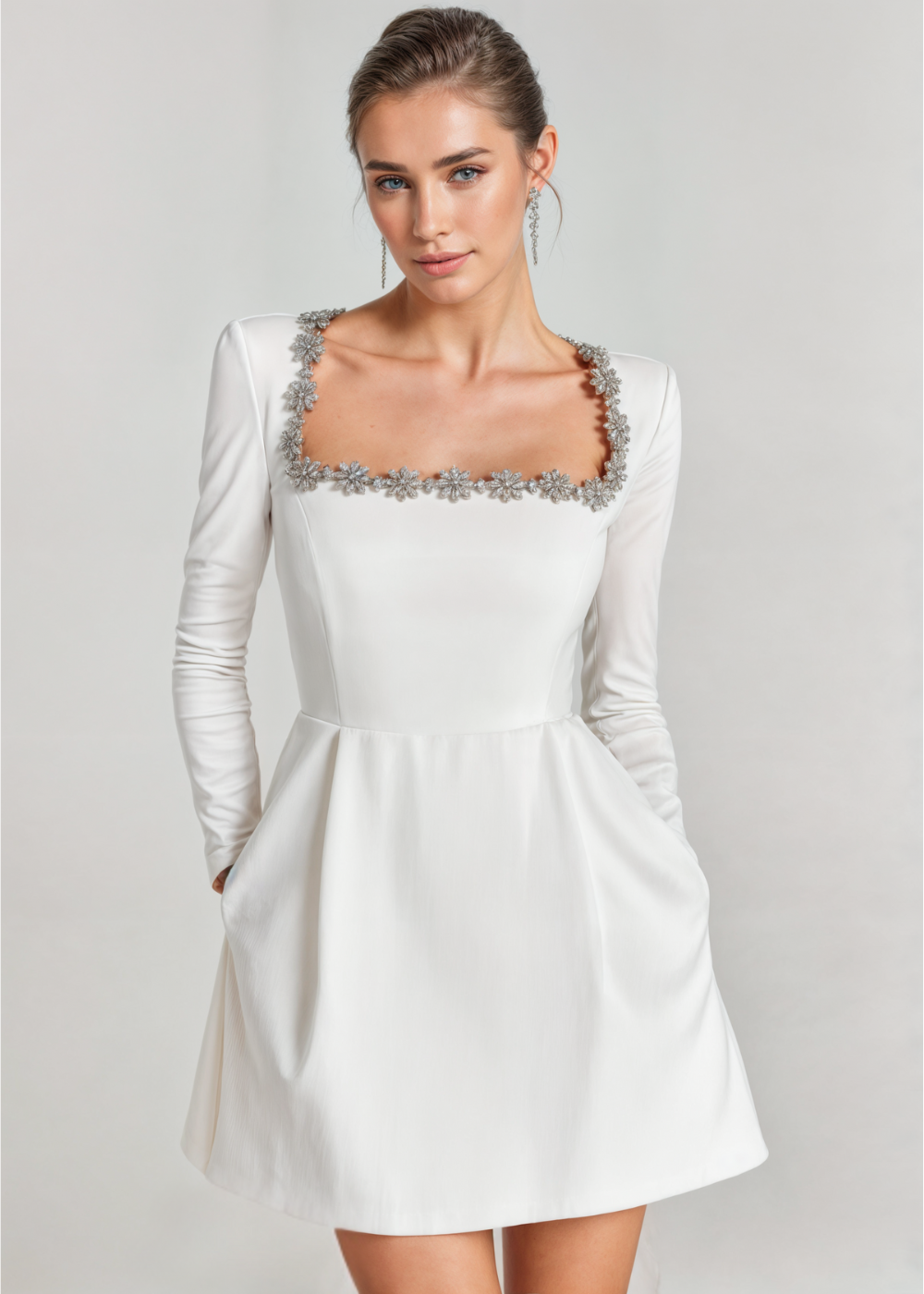 Velvet Bloom Noir Mini Elbise