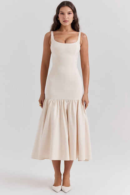 Ivory Grace Drop Midi Elbise