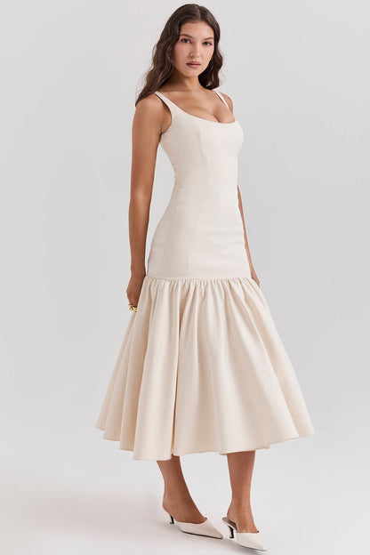 Ivory Grace Drop Midi Elbise
