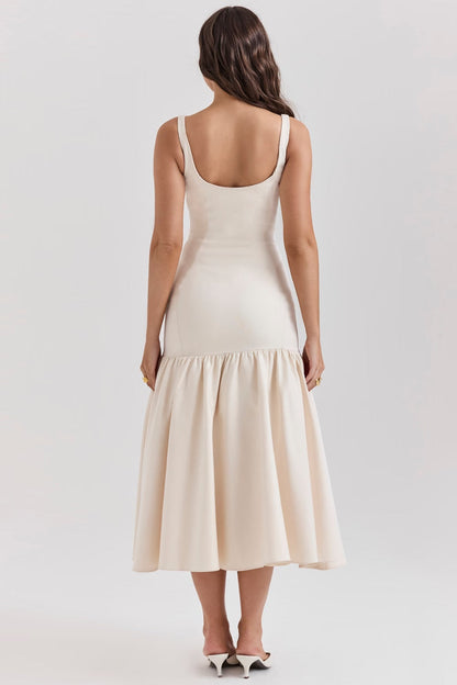 Ivory Grace Drop Midi Elbise